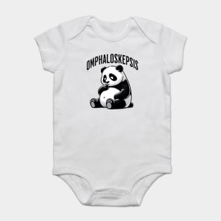 Omphaloskepsis. This adorable Panda is practicing omphaloskpsis or contemplation of its navel as part of a mystical exercise, fun words Baby Bodysuit